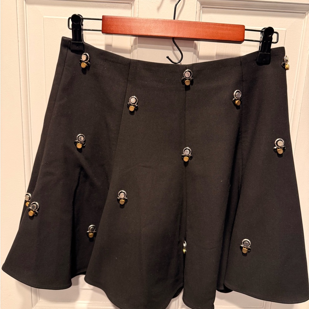 Black Skirt with Gold & Silver Detailed Accents